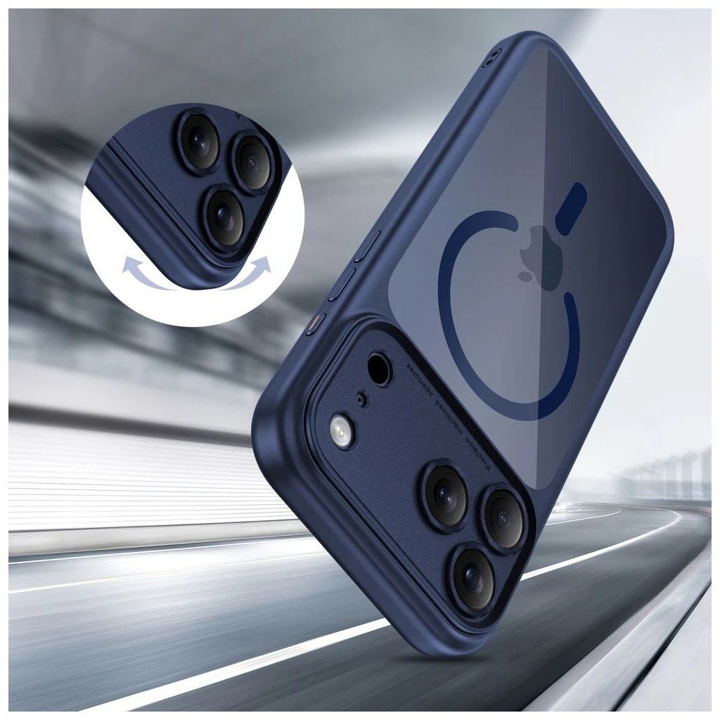 TECH-PROTECT MAGPEAK MAGSAFE CC iPhone 17 Pro tok készülékhez mélykék/átlátszó