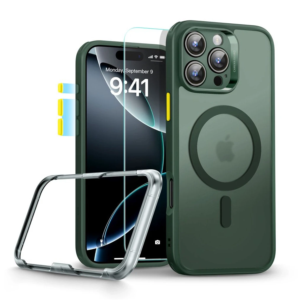 ESR Classic Pro Set HaloLock MagSafe tok iPhone 16 Pro Max készülékhez fagyott zöld