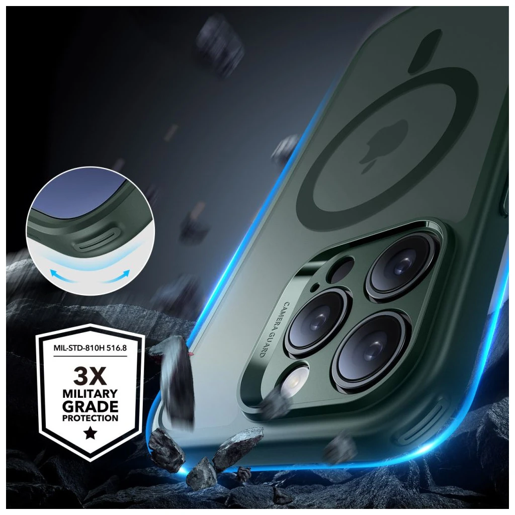 ESR Classic Pro Set HaloLock MagSafe tok iPhone 16 Pro Max készülékhez fagyott zöld