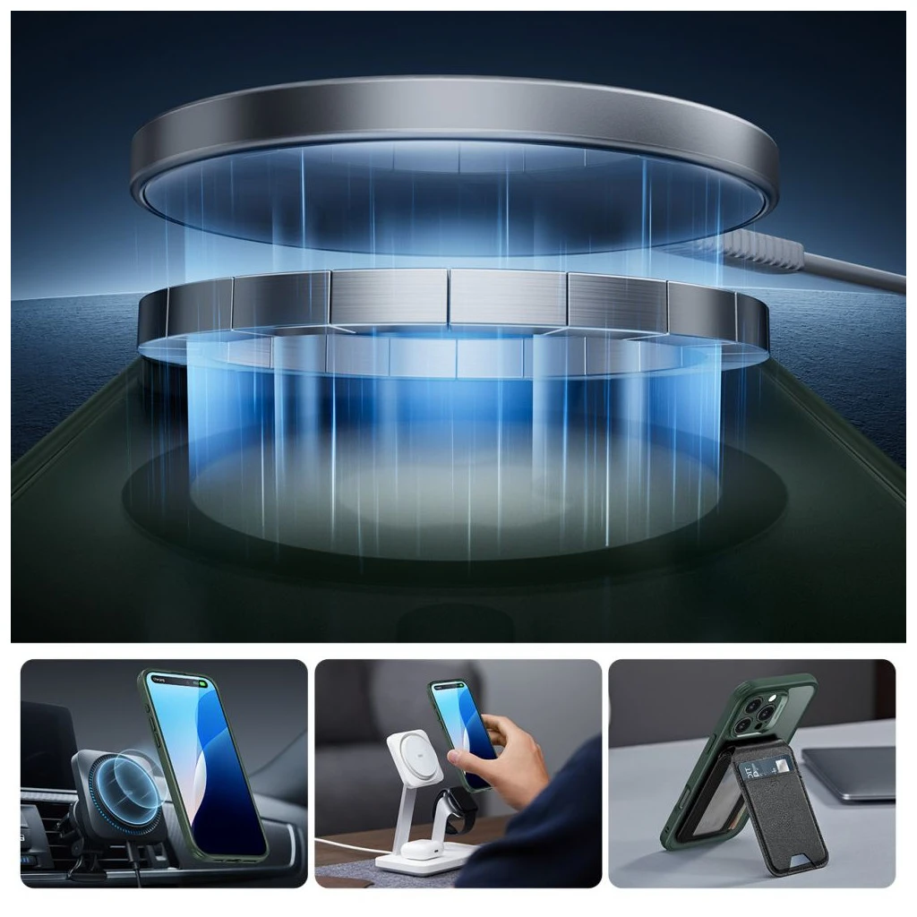 ESR Classic Pro Set HaloLock MagSafe tok iPhone 16 Pro Max készülékhez fagyott zöld