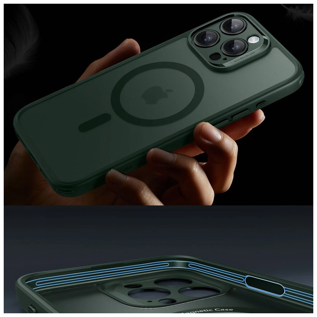 ESR Classic Pro Set HaloLock MagSafe tok iPhone 16 Pro Max készülékhez fagyott zöld
