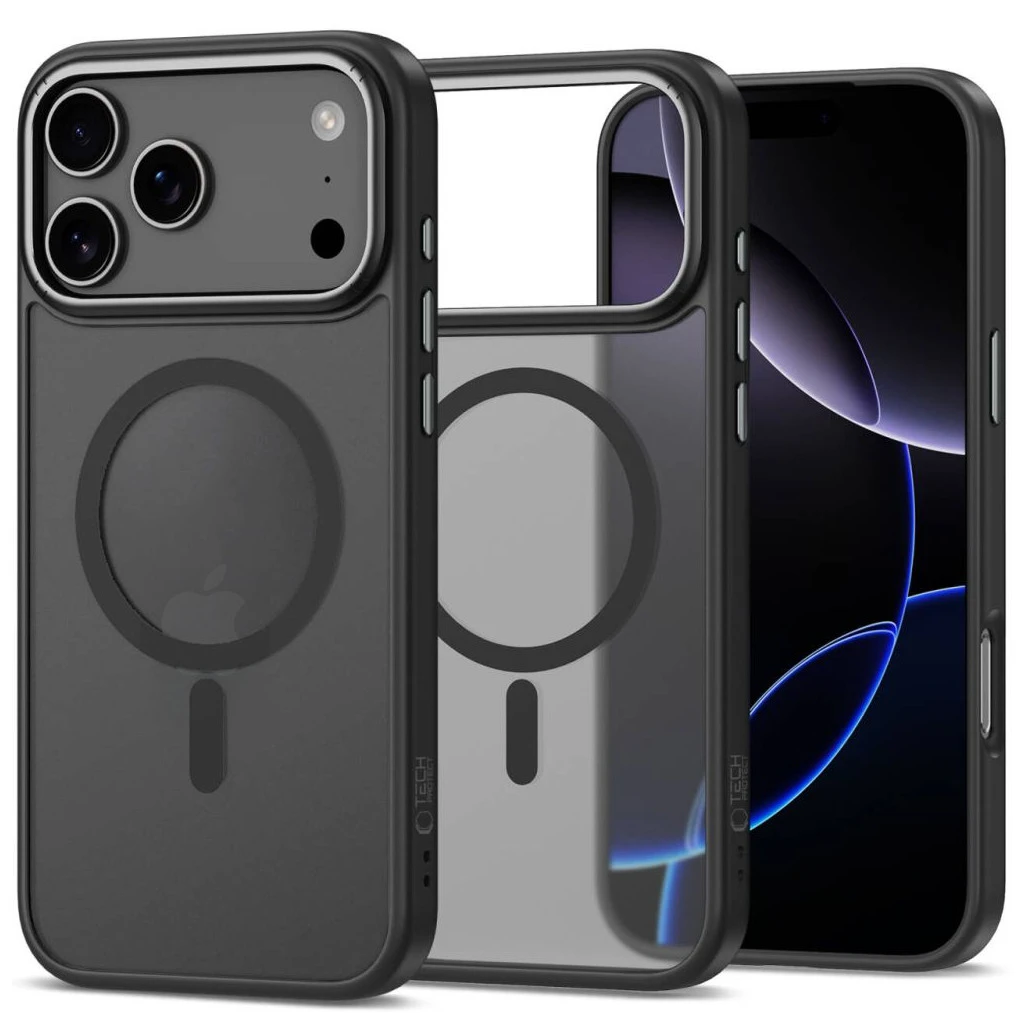 TP CAMEDGE MAGSAFE iPhone 17 Pro Max készülékhez tok matt fekete/fegyverfém