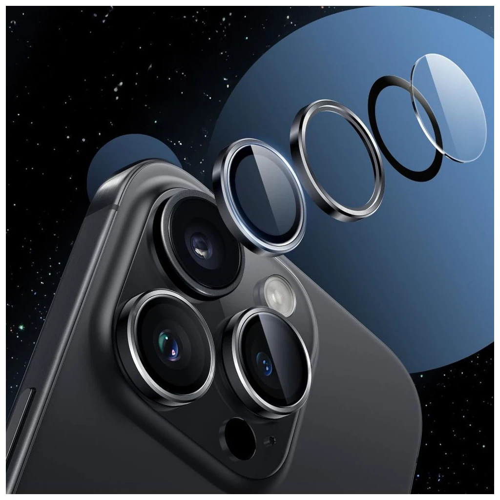 kameravédő TECH-PROTECT CAMRING FIT+ iPhone 14 Pro / Max / 15 Pro / Max / 16 Pro / Max / 17 Pro / Max készülékhez átlátszó