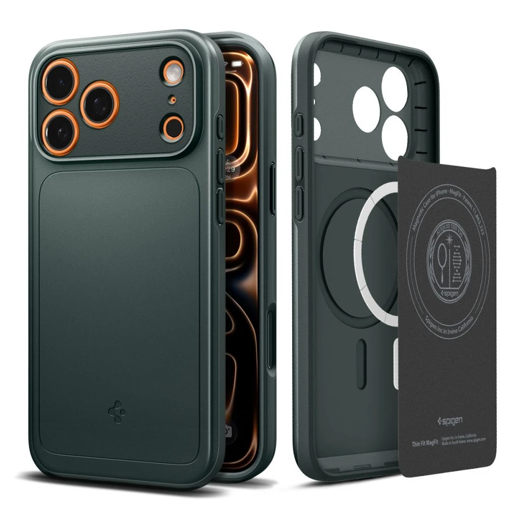 SPIGEN THIN FIT MAG MAGSAFE iPhone 17 Pro Max készülékhez tok abyss zöld