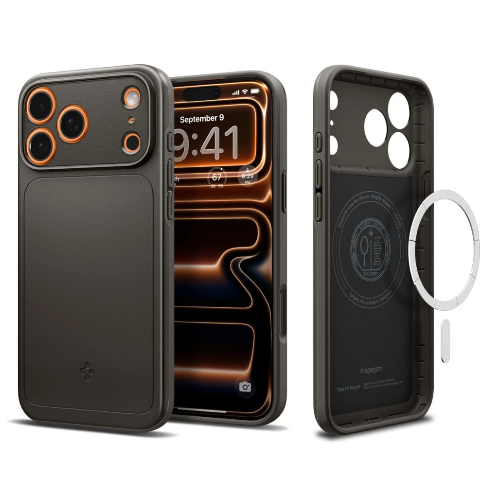 SPIGEN THIN FIT MAG MAGSAFE iPhone 17 Pro Max készülékhez tok fegyveracél-szürke
