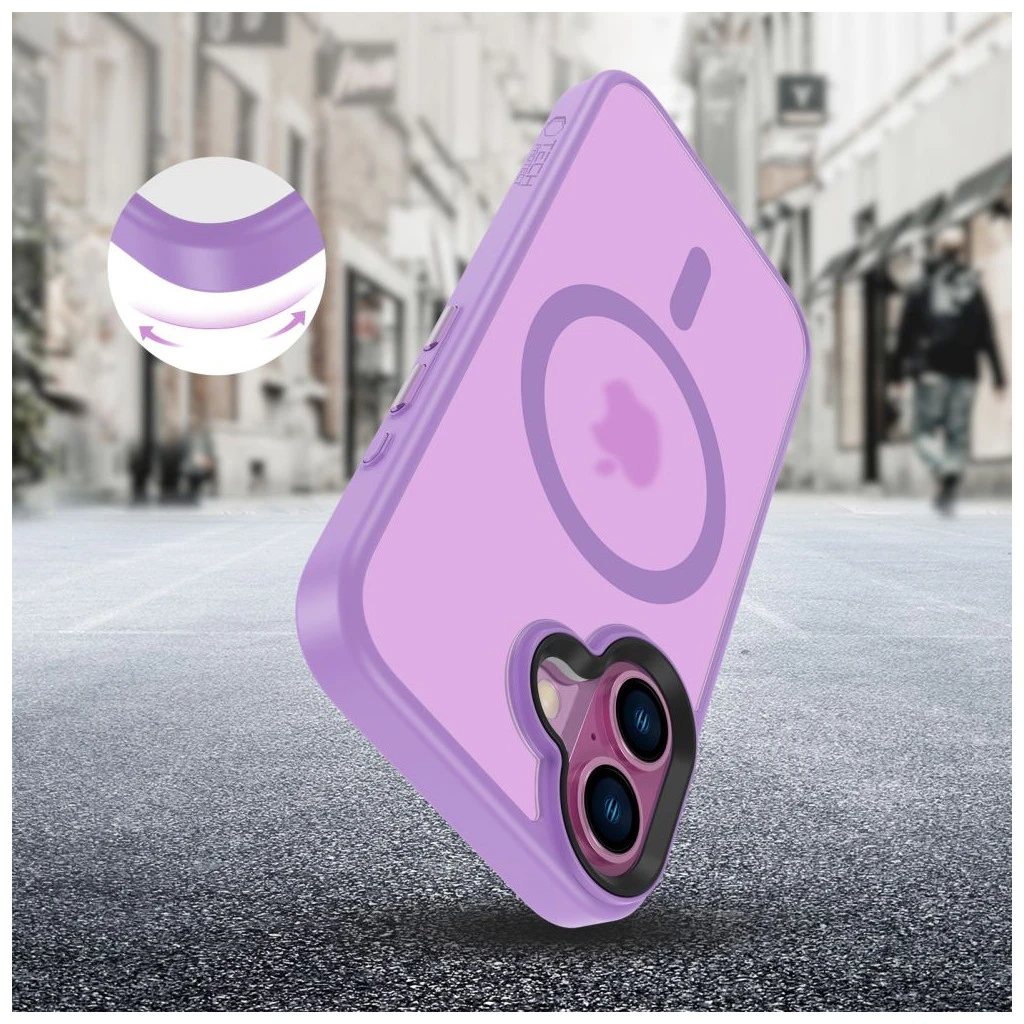 TECH-PROTECT MAGMAT MAGSAFE iPhone 16 készülékhez tok matt malva