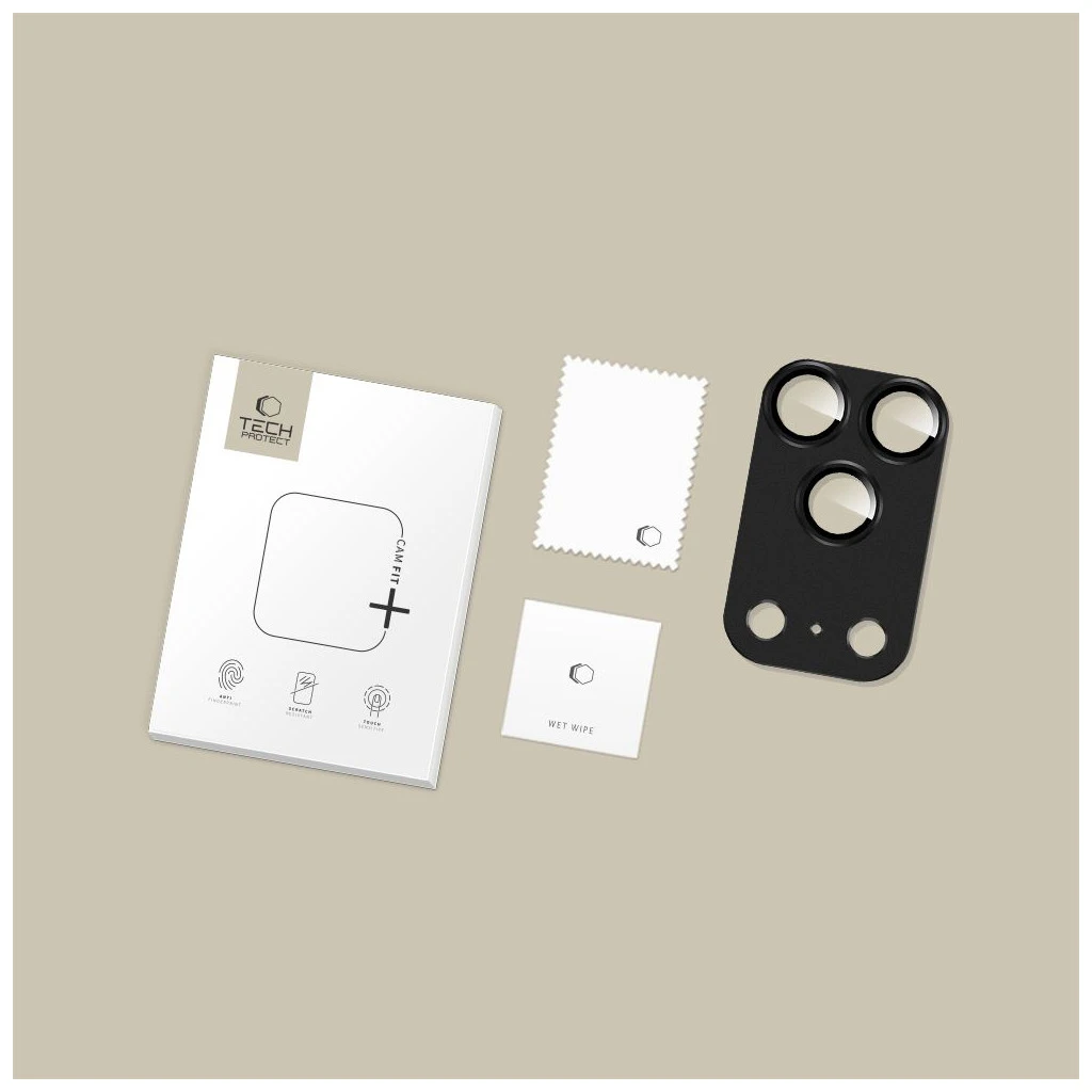 Kamera lencsevédő TECH-PROTECT CamFull Fit+ iPhone 17 Pro készülékhez fekete