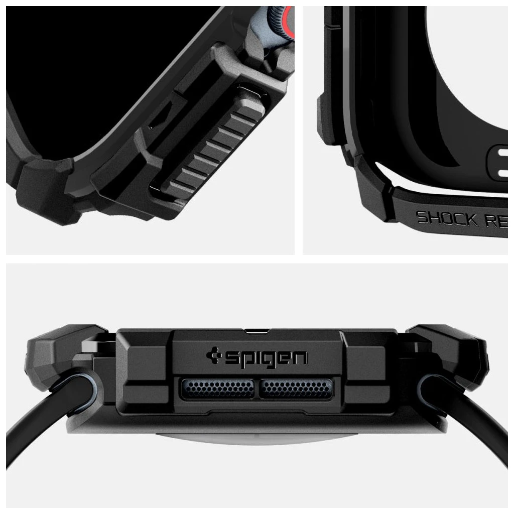 SPIGEN RUGGED ARMOR Apple Watch 10/11 (42 MM) készülékhez tok, matt fekete