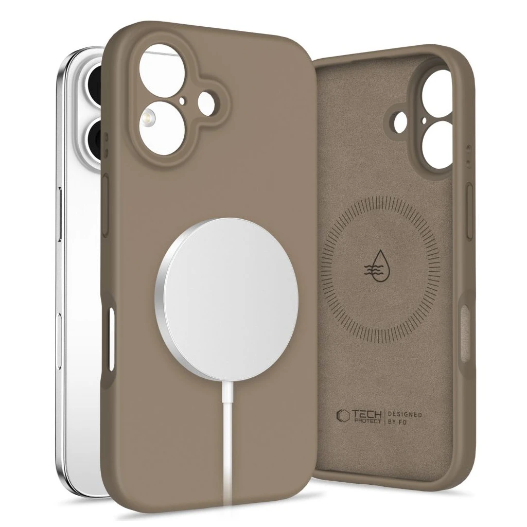 TECH-PROTECT LIQUID SILICONE MAGSAFE IPHONE 16 készülékhez tok – csokoládébarna