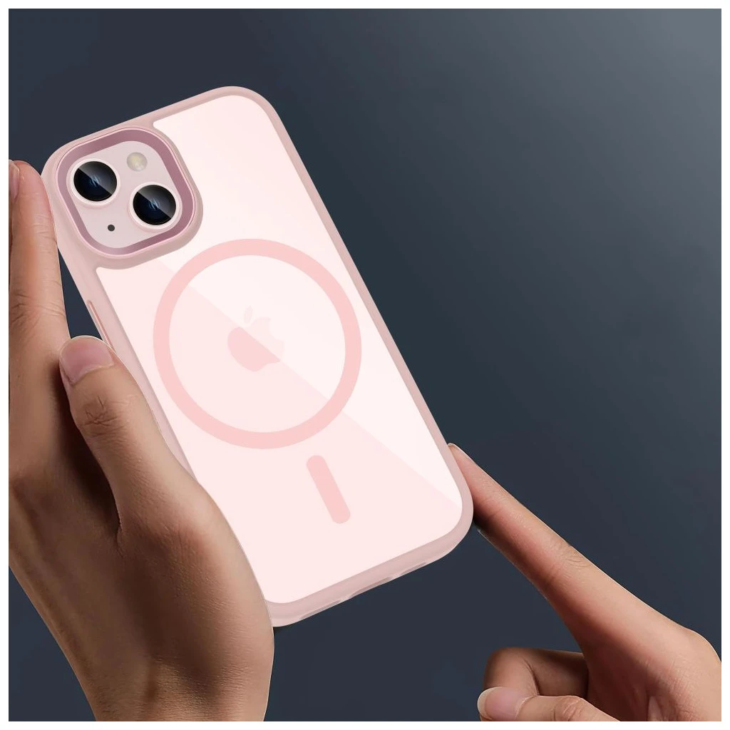 TECH-PROTECT MAGMAT MAGSAFE iPhone 15 készülékhez tok rózsaszín/átlátszó