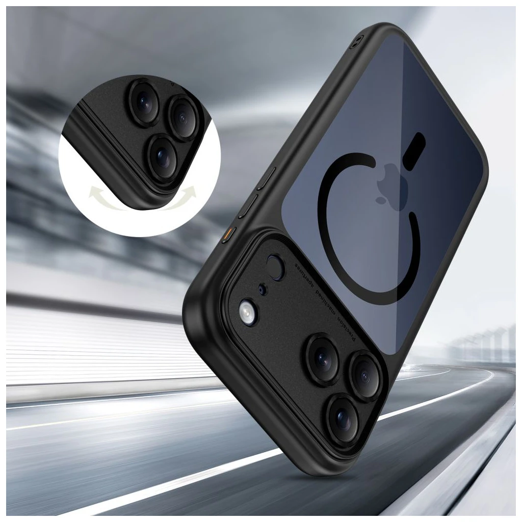 TECH-PROTECT MAGPEAK MAGSAFE CC iPhone 17 Pro készülékhez tok fekete/átlátszó