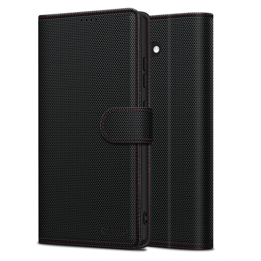 TECH-PROTECT PÉNZTÁRCA TOK RS iPhone 16E készülékhez fekete/piros