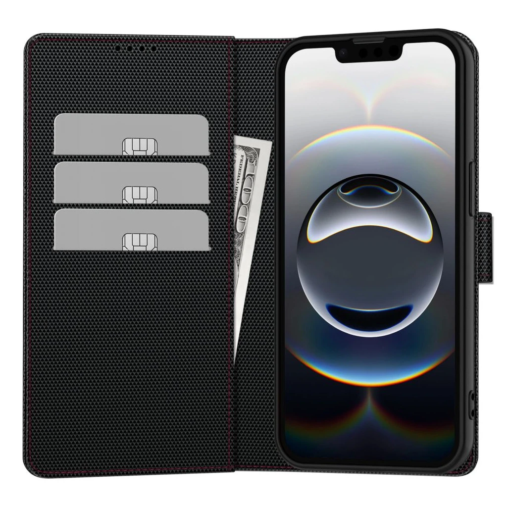 TECH-PROTECT PÉNZTÁRCA TOK RS iPhone 16E készülékhez fekete/piros