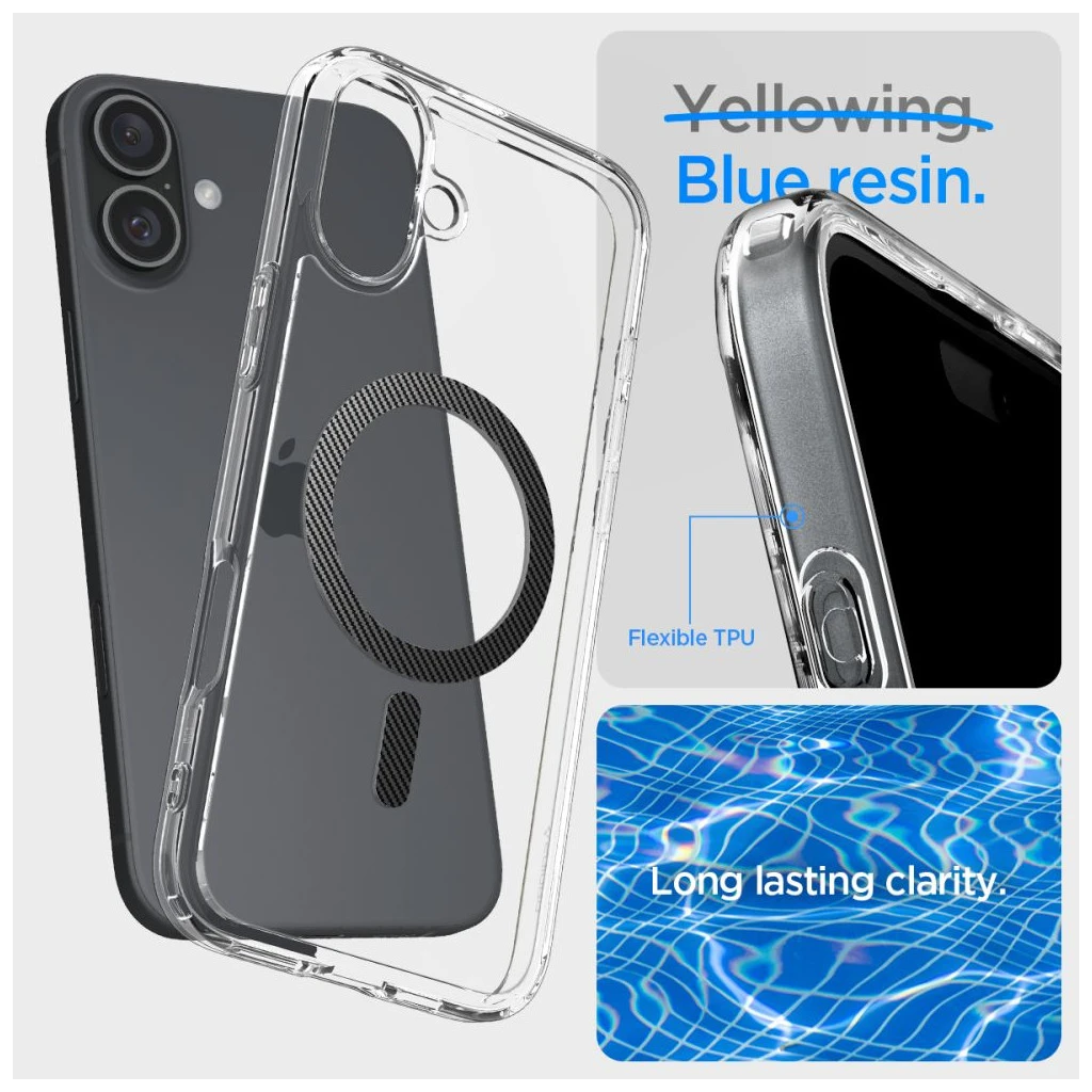 SPIGEN ULTRA HYBRID MAG MAGSAFE iPhone 16 készülékhez Carbon Fiber tok