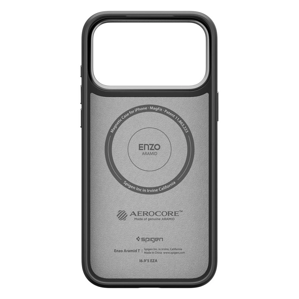 SPIGEN ENZO ARAMID „T” MAG MAGSAFE iPhone 17 Pro készülékhez tok fekete/ezüst