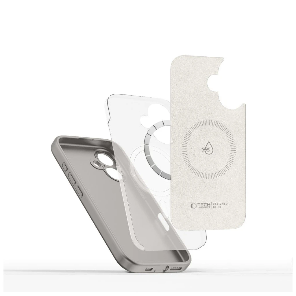 TECH-PROTECT Liquid Silicone MagSafe iPhone 16 tok készülékhez kőszürke