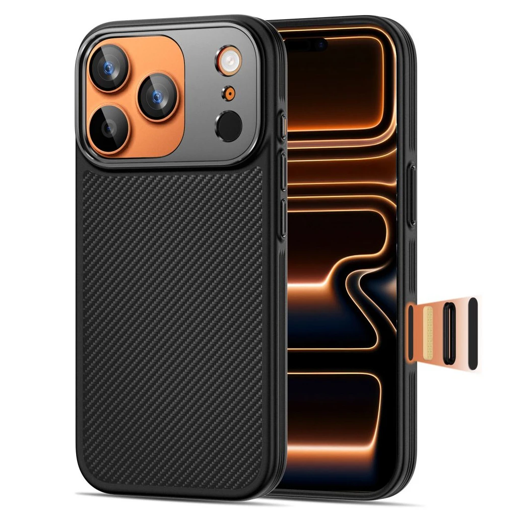 TECH-PROTECT Kevlar Aramid CC MagSafe iPhone 17 Pro Max készülékhez tok fekete