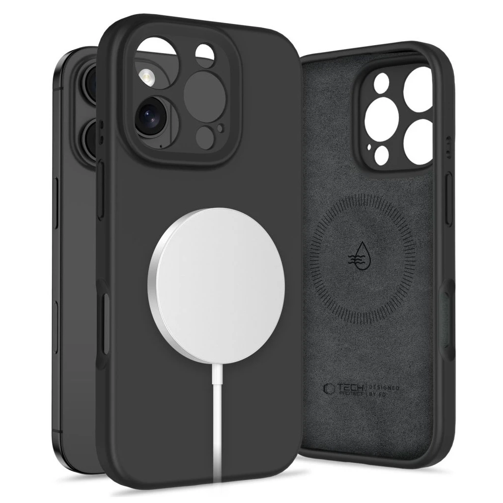 TECH-PROTECT Liquid Silicone MagSafe iPhone 16 Pro tok készülékhez fekete