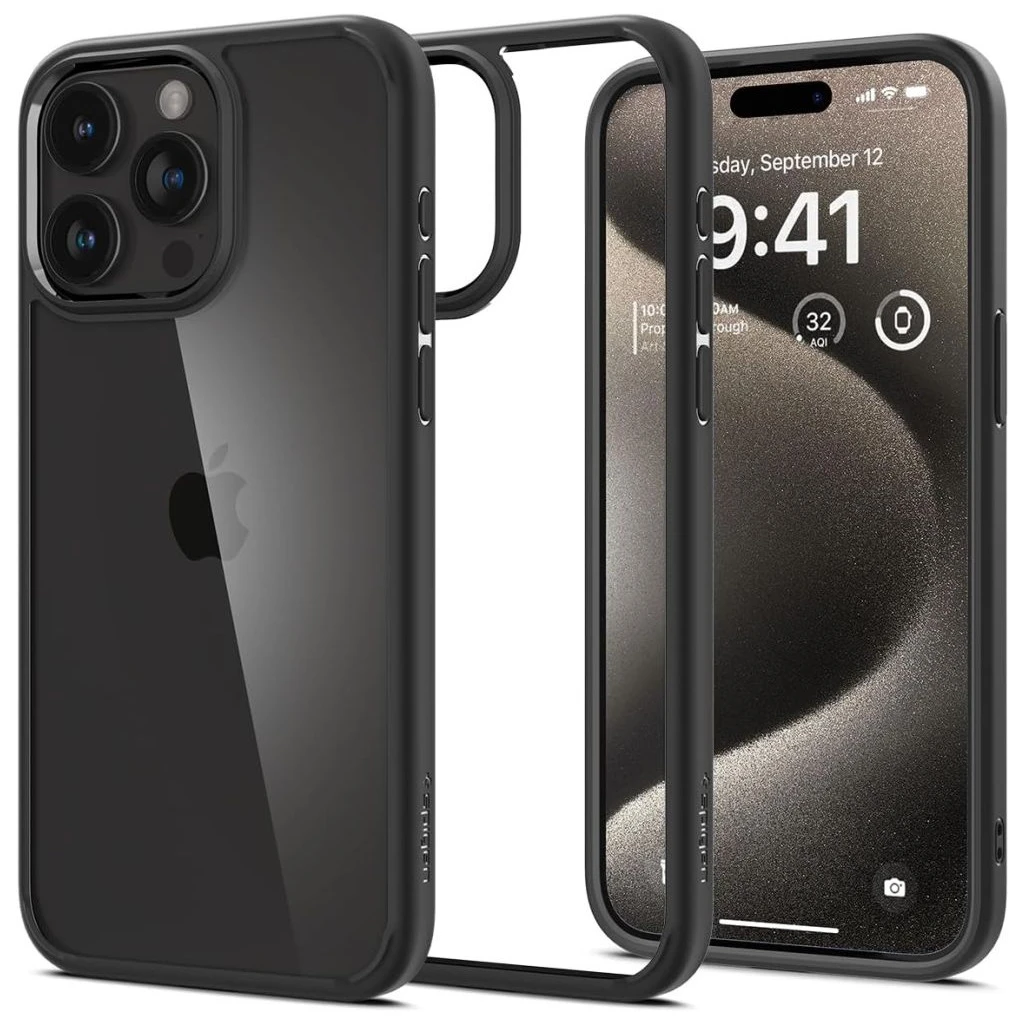 SPIGEN ULTRA HYBRID iPhone 15 Pro Max készülékhez tok matt fekete