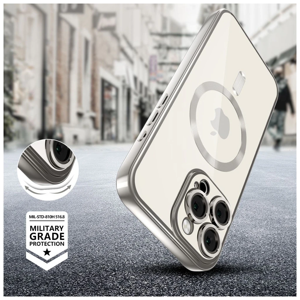 TECH-PROTECT MAGFLEX MAGSAFE iPhone 16 Pro készülékhez tok fényes titán