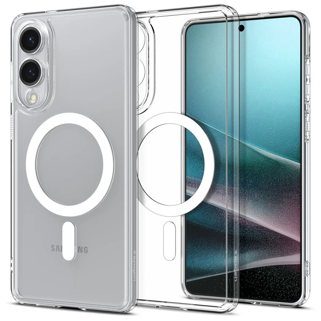 SPIGEN ULTRA HYBRID MAG MAGSAFE Samsung Galaxy S25 Edge készülékhez tok – átlátszó/fehér