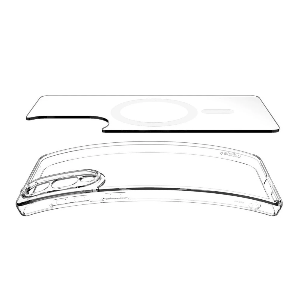 SPIGEN ULTRA HYBRID MAG MAGSAFE Samsung Galaxy S25 Edge készülékhez tok – átlátszó/fehér