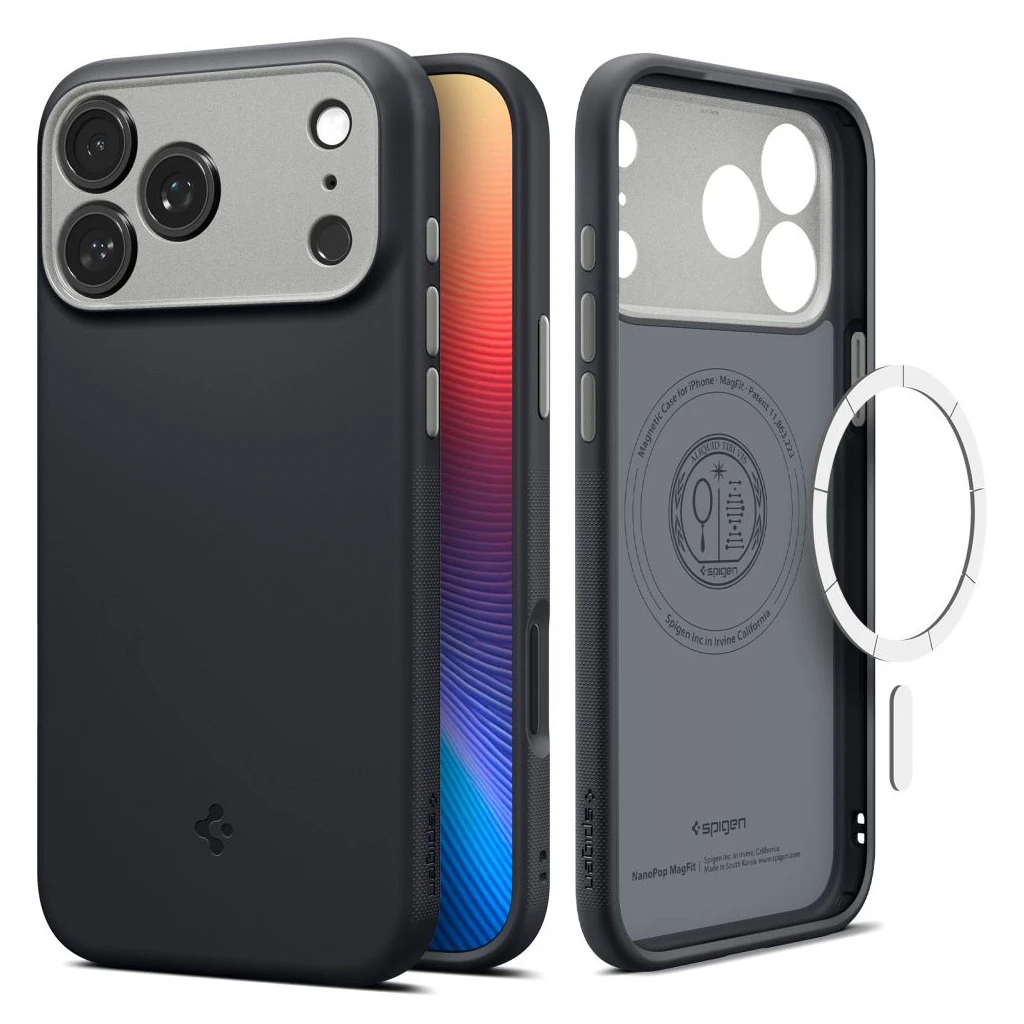 SPIGEN NANO POP MAG MAGSAFE iPhone 17 Pro készülékhez tok fekete szezámmag