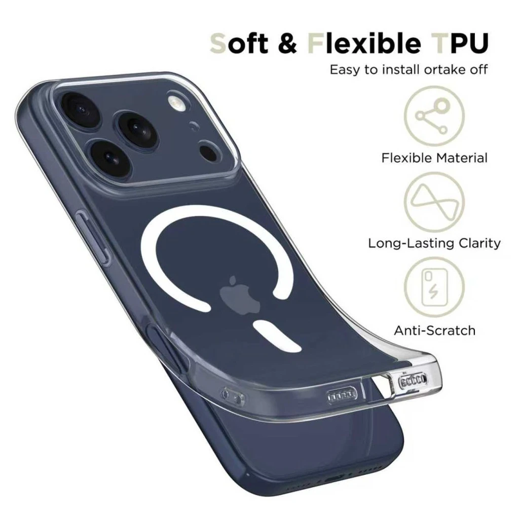 TECH-PROTECT FLEXAIR MAGSAFE iPhone 17 Pro készülékhez védőtok, átlátszó