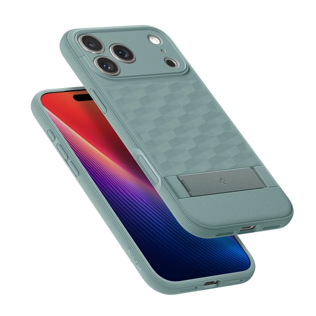 SPIGEN PARALLAX „S” MAG MAGSAFE iPhone 17 Pro készülékhez tok zsályazöld
