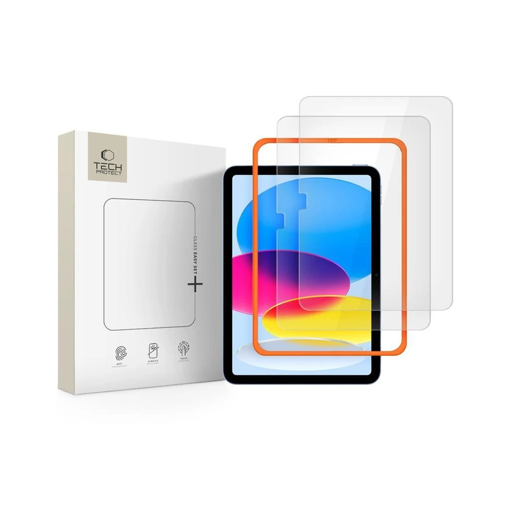 TECH-PROTECT EASY SET+ edzett üveg kijelzővédő, 2-darabos, iPad 10.9″ (10/2022) és iPad 11″ (11/2025) készülékhez, átlátszó