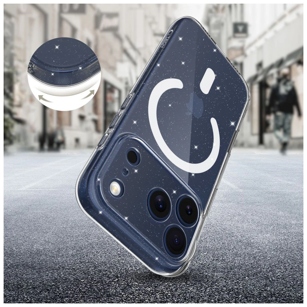 TECH-PROTECT FLEXAIR MAGSAFE iPhone 17 Pro Max készülékhez tok Glitter