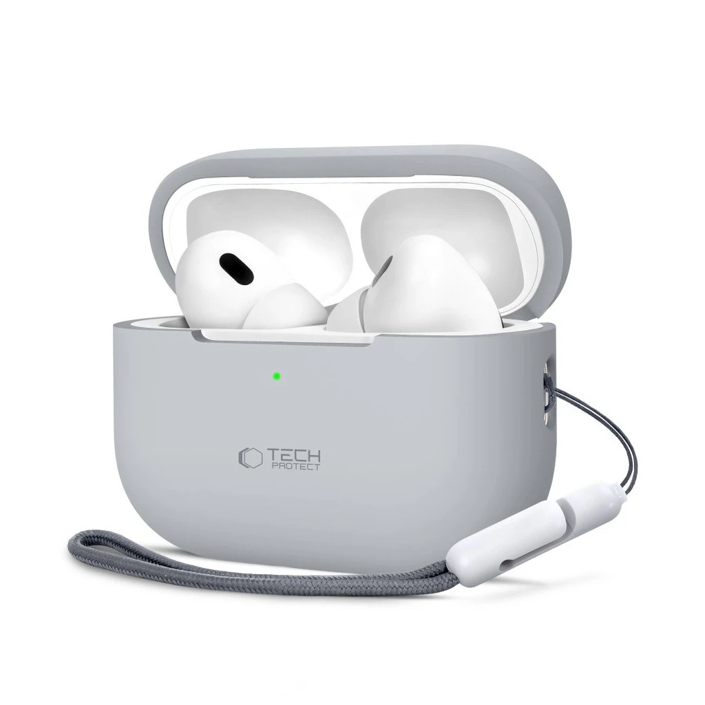 TECH-PROTECT szilikon tok Apple AirPods Pro 1/2 készülékhez, krétaszürke