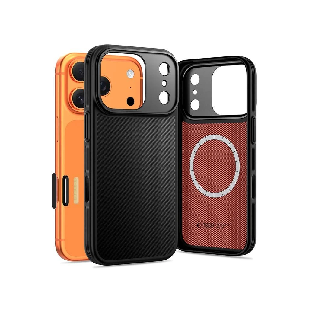 TECH-PROTECT Kevlar Aramid CC MagSafe iPhone 17 Pro készülékhez tok fekete