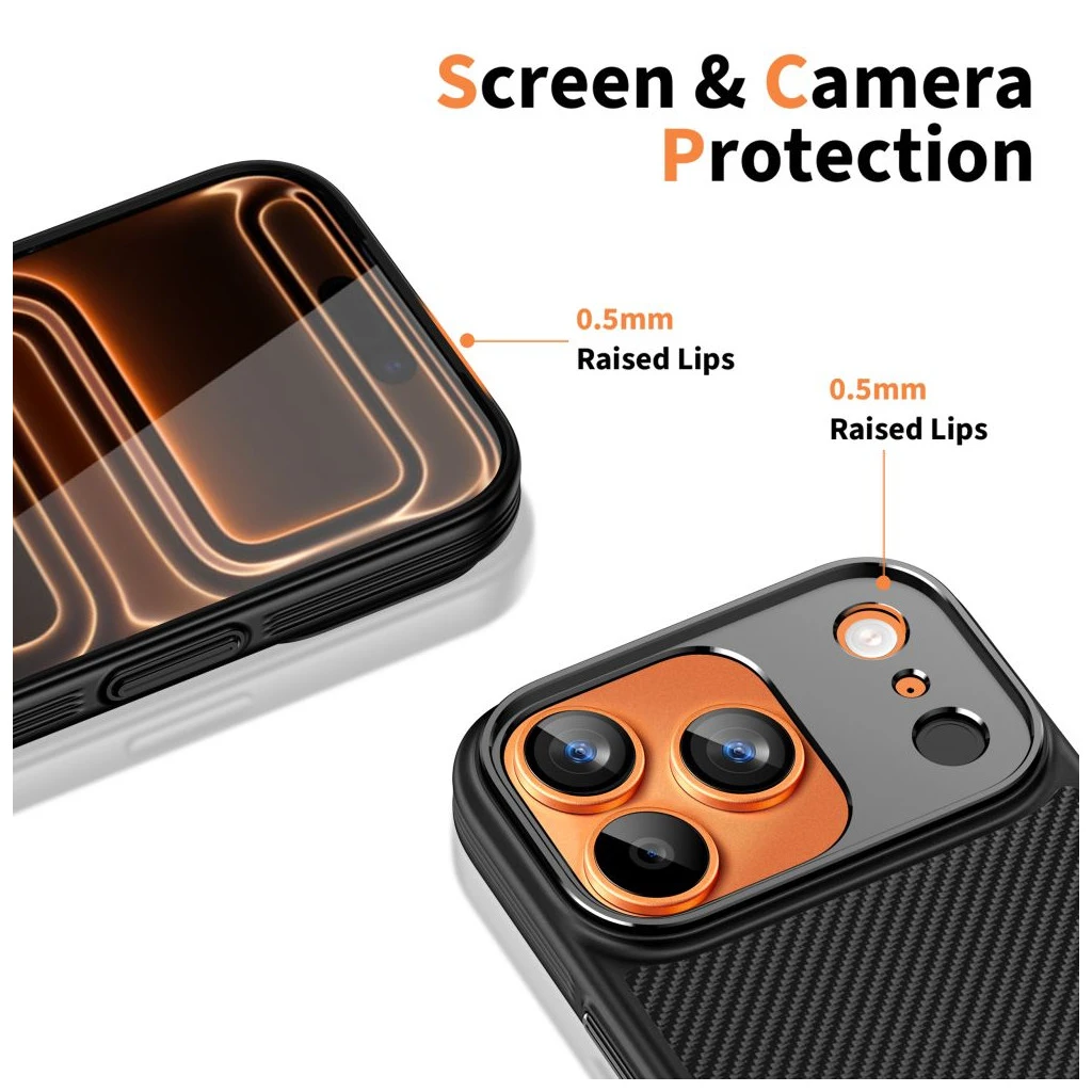 TECH-PROTECT Kevlar Aramid CC MagSafe iPhone 17 Pro készülékhez tok fekete