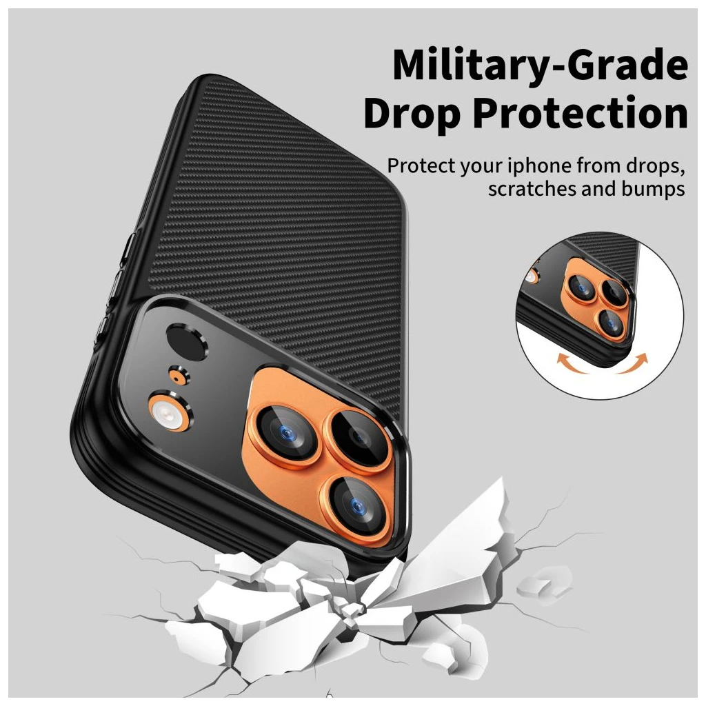 TECH-PROTECT Kevlar Aramid CC MagSafe iPhone 17 Pro készülékhez tok fekete