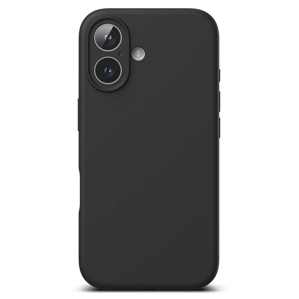 RINGKE szilikon mágneses MagSafe tok iPhone 16 készülékhez fekete