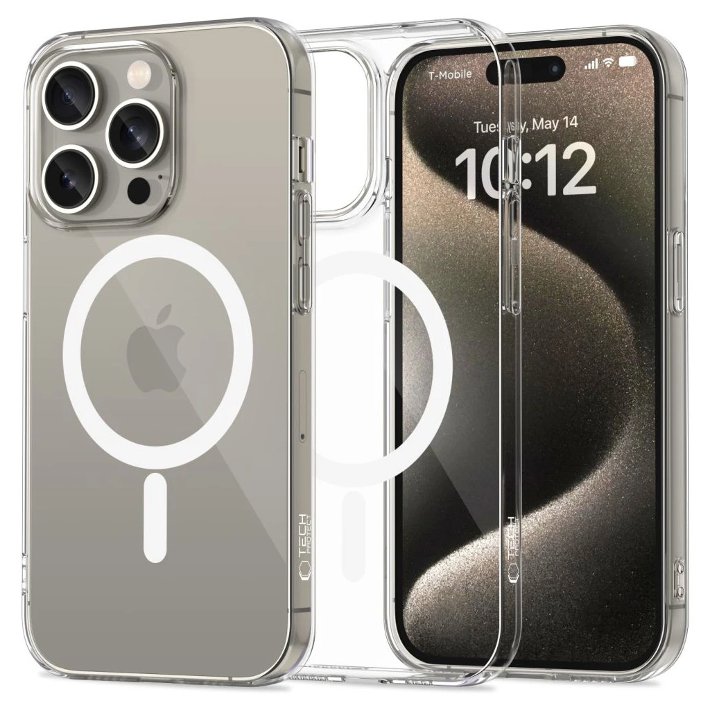 TECH-PROTECT FLEXAIR MAGSAFE iPhone 15 Pro készülékhez kijelzővédő átlátszó