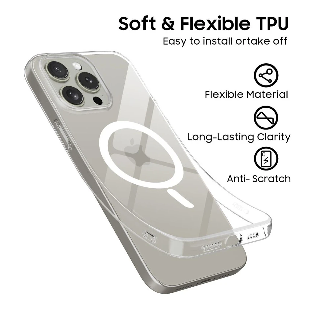 TECH-PROTECT FLEXAIR MAGSAFE iPhone 15 Pro készülékhez kijelzővédő átlátszó