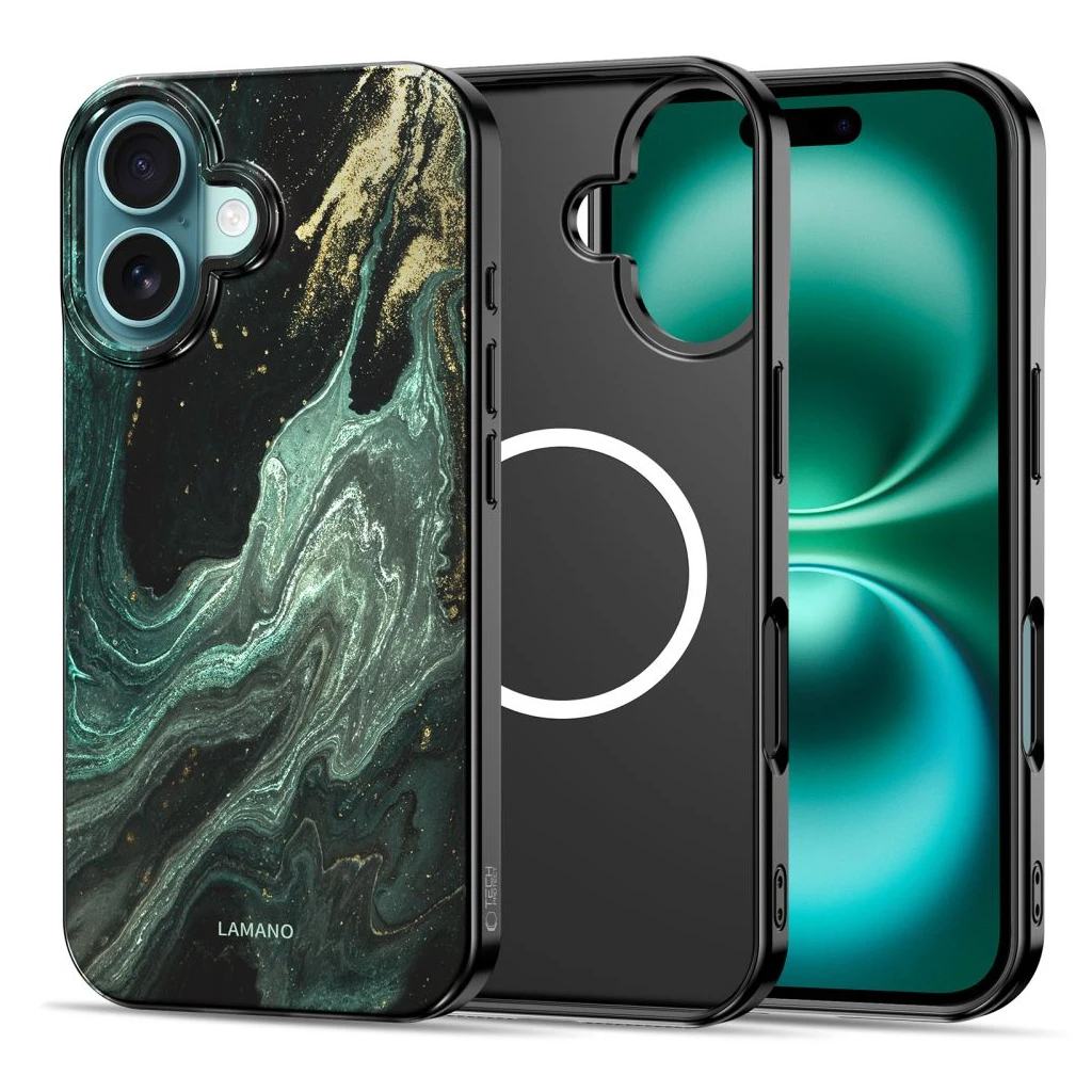 TECH-PROTECT LAMANO MAGSAFE iPhone 16 készülékhez tok AURA zöld