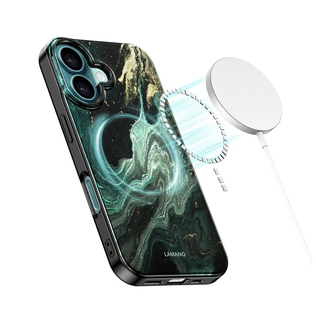 TECH-PROTECT LAMANO MAGSAFE iPhone 16 készülékhez tok AURA zöld