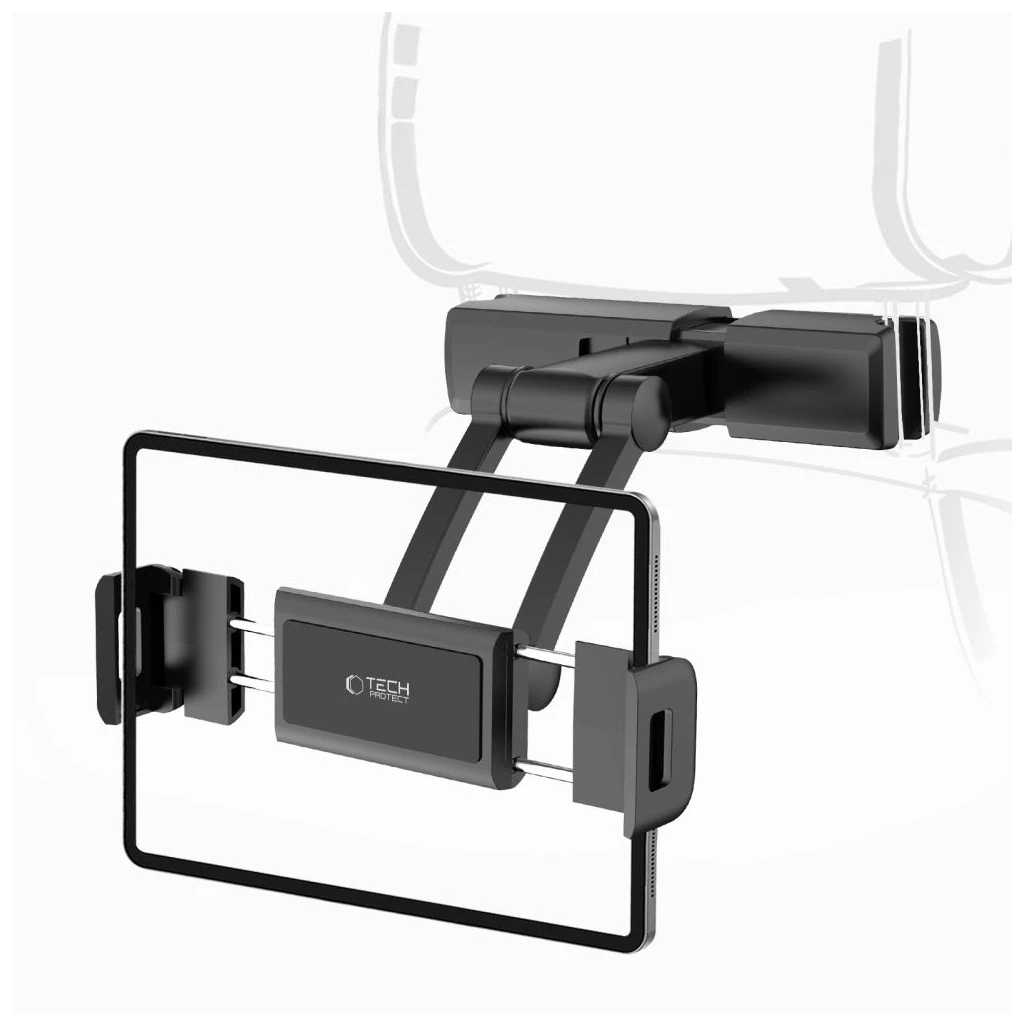 TECH-PROTECT V2 nyújtható fejtámlás autós tartó táblagépekhez fekete