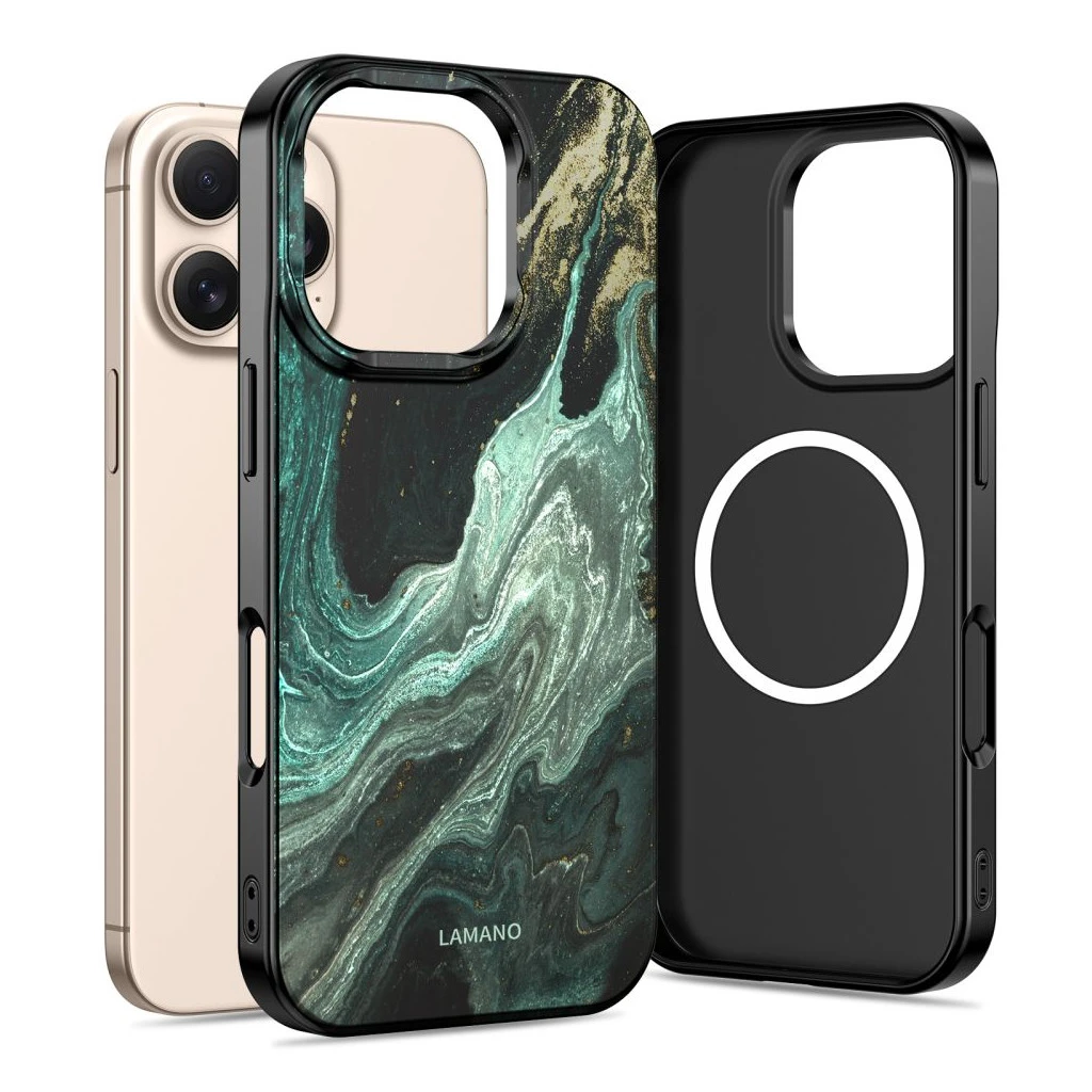 TECH-PROTECT LAMANO MAGSAFE iPhone 16 Pro Max készülékhez tok AURA zöld