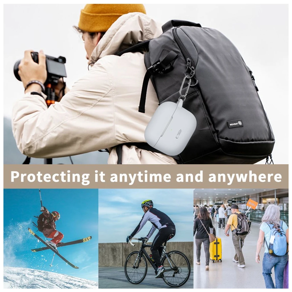 TECH-PROTECT szilikon kampó APPLE AIRPODS 3 készülékhez CAFFE LATTE