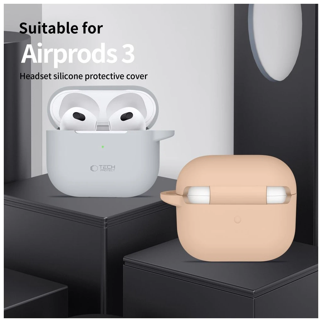 TECH-PROTECT szilikon kampó APPLE AIRPODS 3 készülékhez CAFFE LATTE