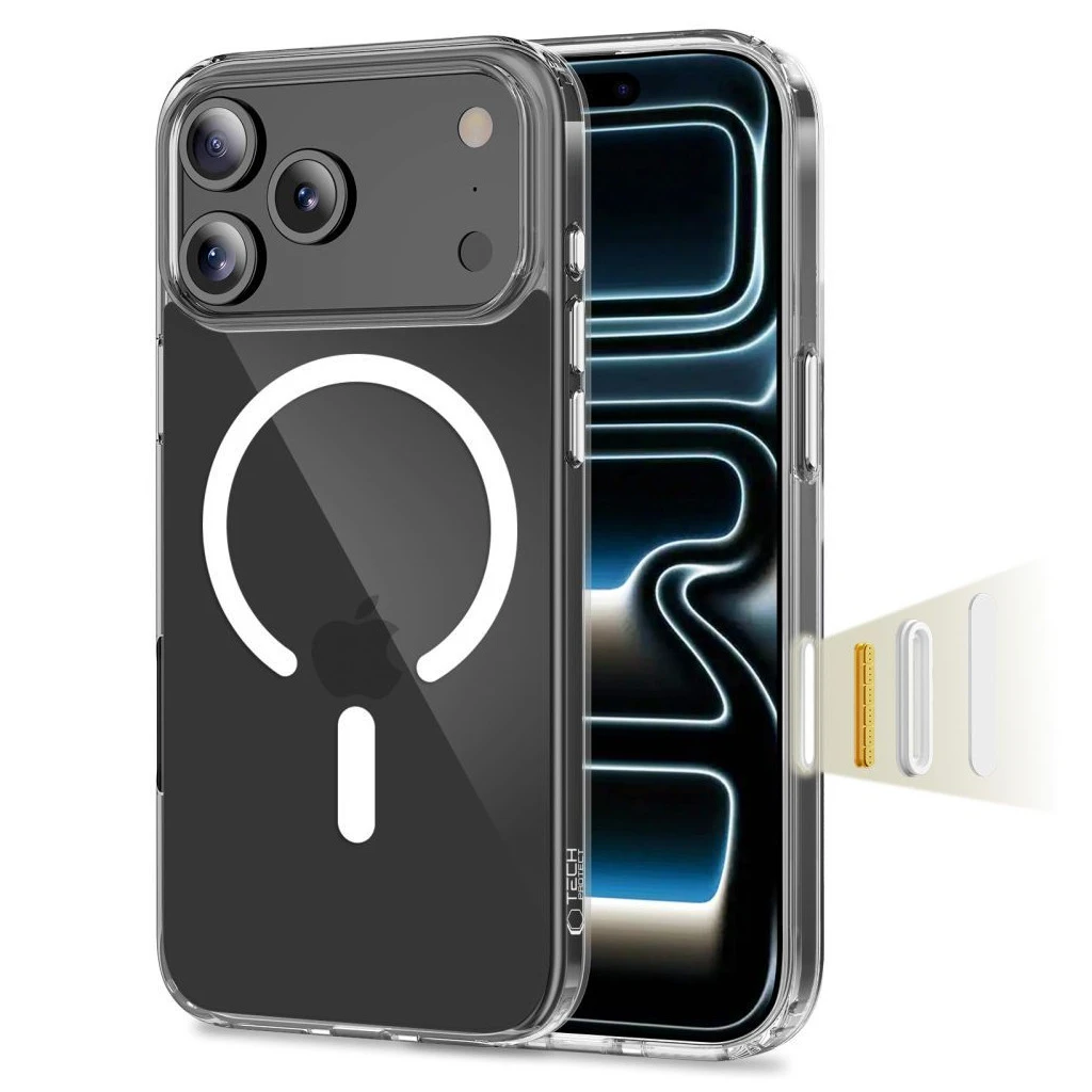 TECH-PROTECT FLEXAIR HYBRID CC MAGSAFE iPhone 17 Pro készülékhez tok átlátszó