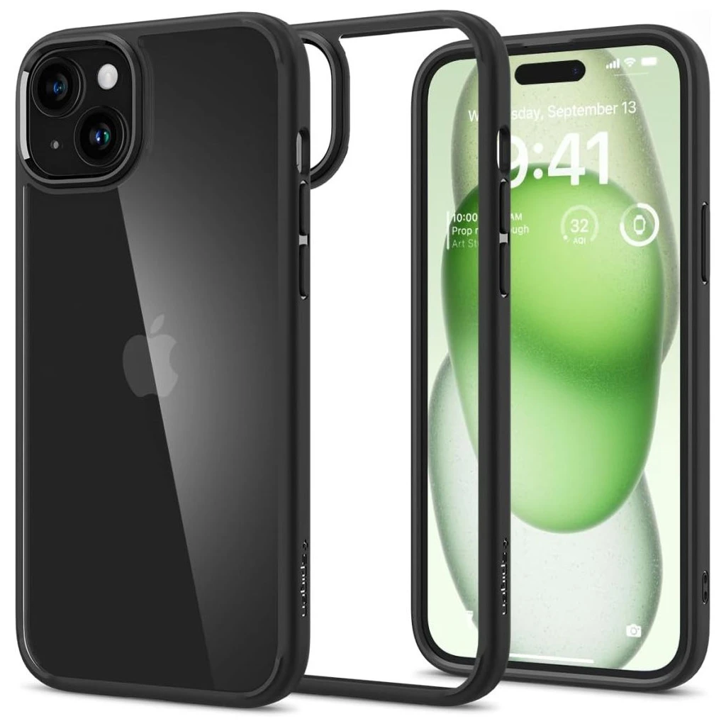 SPIGEN Ultra Hybrid iPhone 15 Plus készülékhez tok matt fekete