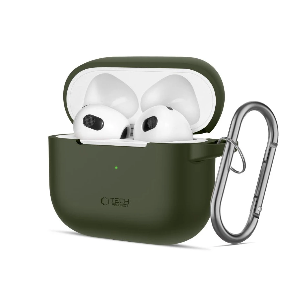 TECH-PROTECT szilikon kampó Apple Airpods 3 készülékhez olívzöld