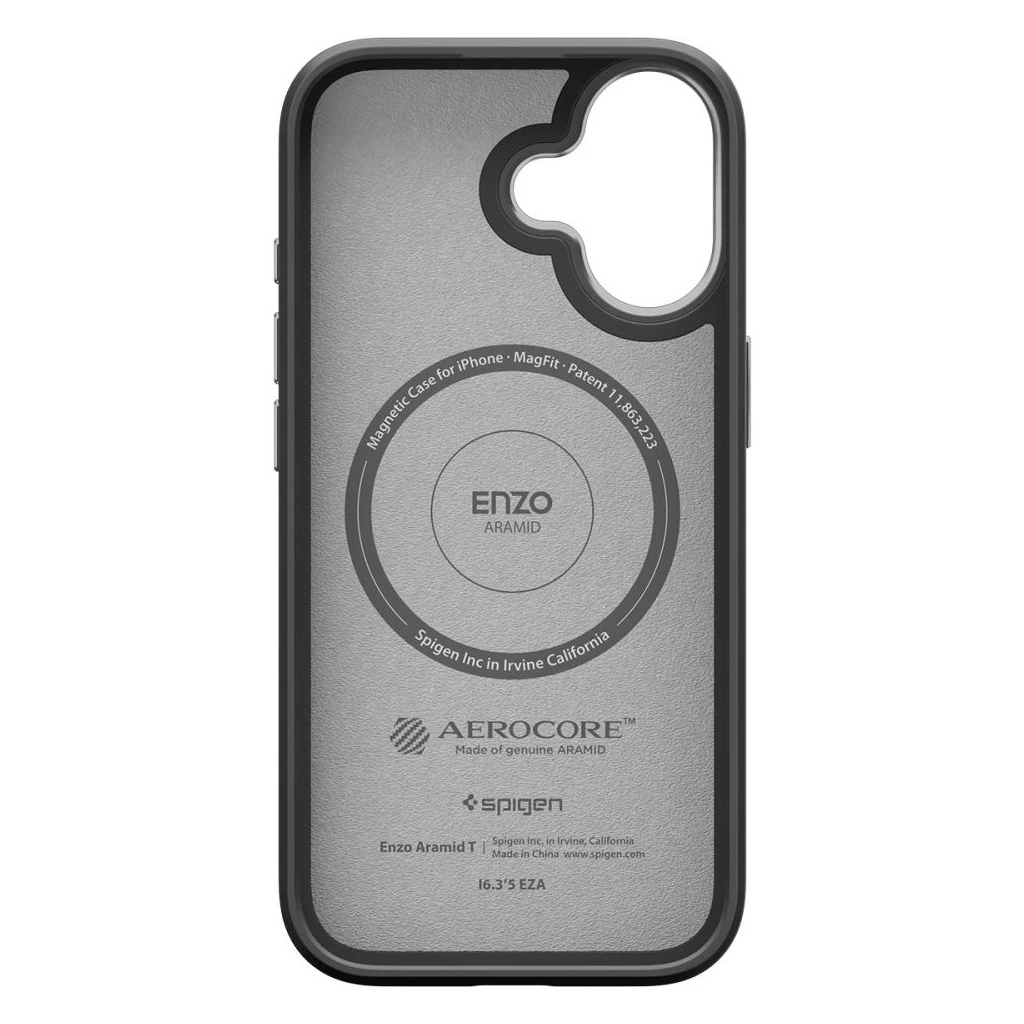 SPIGEN ENZO ARAMID „T” MAG MAGSAFE iPhone 17 készülékhez tok fekete/ezüst
