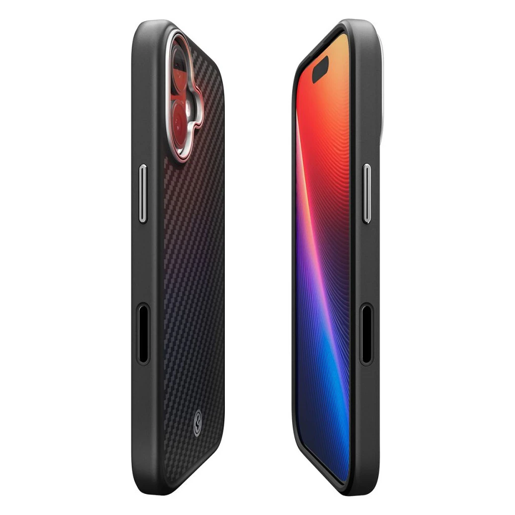 SPIGEN ENZO ARAMID „T” MAG MAGSAFE iPhone 17 készülékhez tok fekete/ezüst