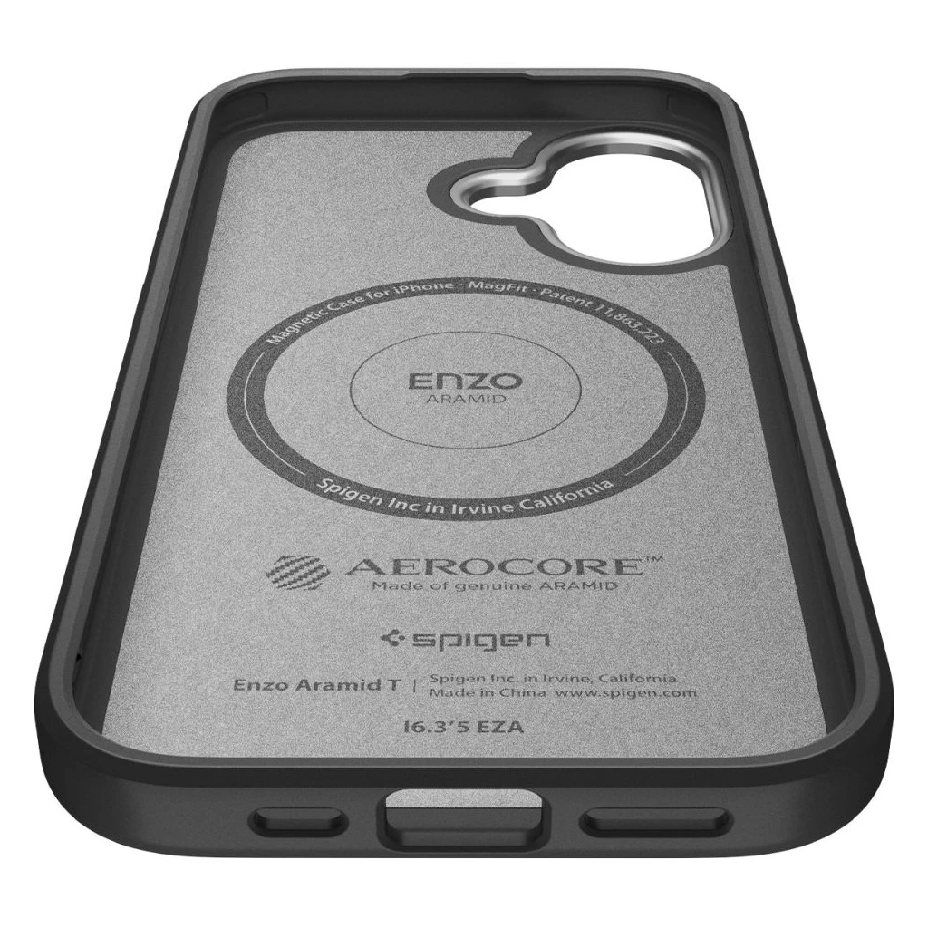 SPIGEN ENZO ARAMID „T” MAG MAGSAFE iPhone 17 készülékhez tok fekete/ezüst